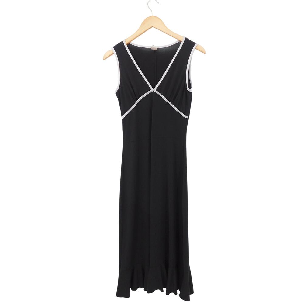 VTG Shakra‎ Black Contrast Midi Length Dress Size Medium Y2K 2000S Fairygrunge